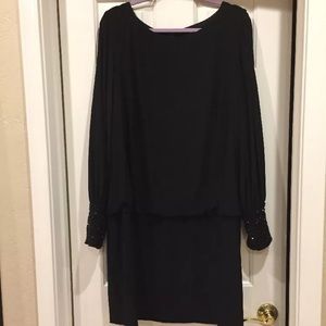 Xscape Embellished Jersey Blouson Dress Black